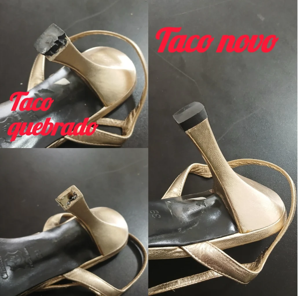 Salto com taco quebrado trocado por taco novo